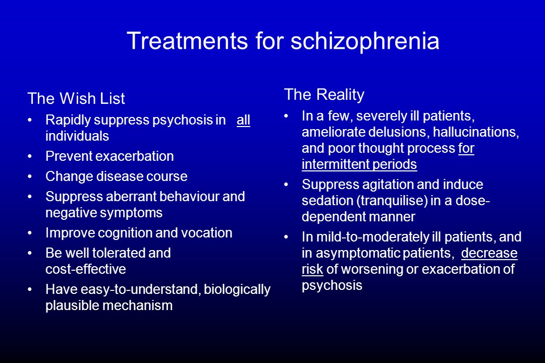 The different number of available treatments for schizophrenia